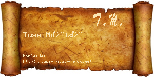 Tuss Máté névjegykártya